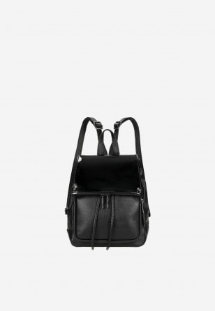 Černý dámský designový batoh z kombinace kůží 80092-31