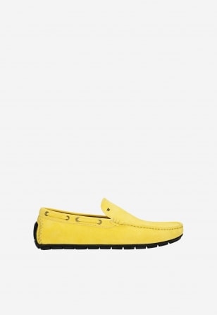 Žluté pánské letní boty z kvalitní velurové kůže 10047-60