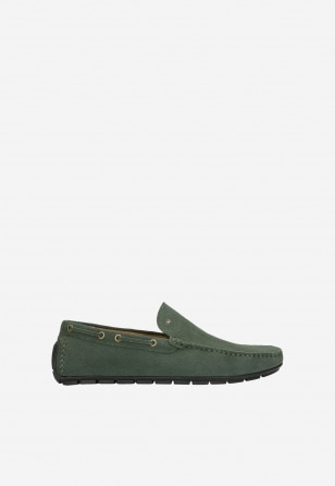 Zelené pánské letní boty z kvalitní velurové kůže 10047-77