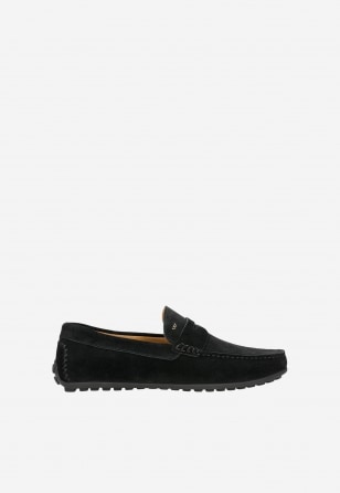 Elegantní pánské kožené boty v černé barvě 10116-61