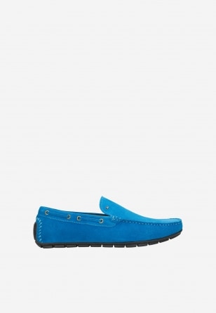 Modré pánské letní boty z kvalitní velurové kůže 10047-76