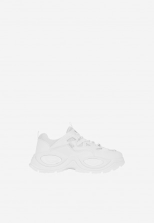 WJS białe sneakersy na ciekawej, masywnej podeszwie WJS64048-59