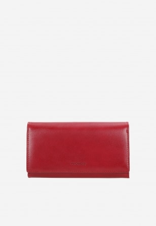 Prostorná dámská kožená peněženka v červené barvě 6937-55