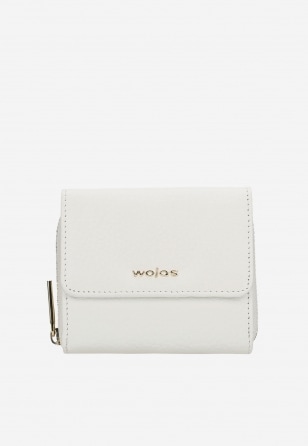 Biały kompaktowy portfel damski ze skóry licowej 91021-50