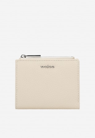 Mały skórzany portfel damski w kolorze białym