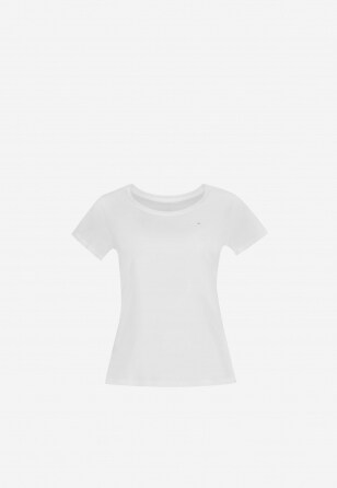 Jednoduché bílé dámské tričko z kvalitní bavlny 98007-89