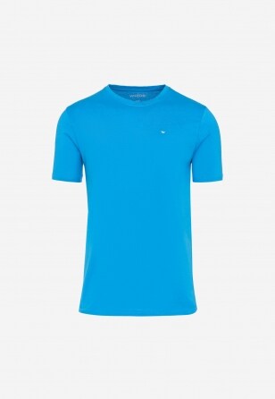 Bawełniana koszulka męska w kolorze niebieskim 98018-87