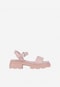 WJS różowe sandały damskie z pikowanymi paskami WJS74038-55