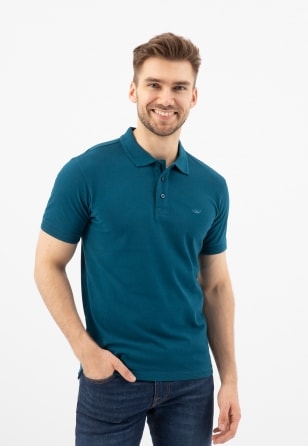 Bavlněné pánské tričko s límečkem v granátové barvě
