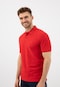 Czerwona koszulka męska polo z haftowanym logo 98019-85