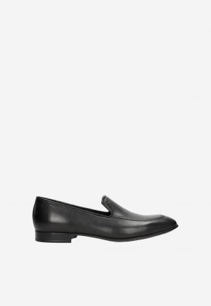 Elegantní černé pánské společenské boty z hladké kůže