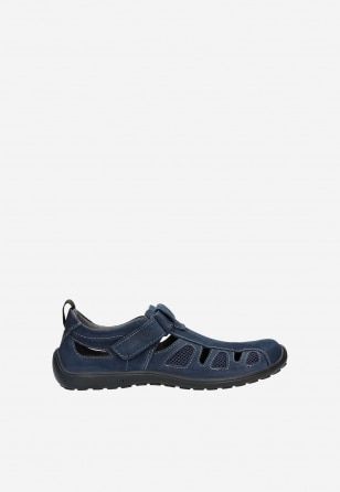 Tmavě modré pánské letní boty z přírodního veluru 2156-76
