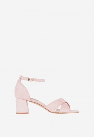 Světle růžové dámské sandály na podpatku WJS74046-65