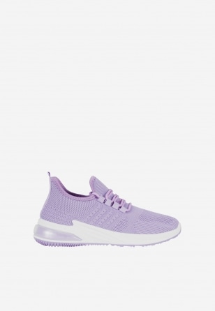 WJS pastelowe fioletowe sneakersy damskie ze sznurowaniem