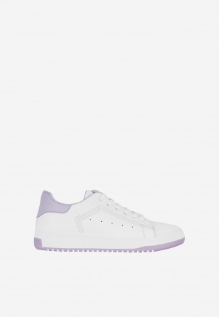 WJS białe sneakersy damskie z fioletowymi wstawkami WJS64071-56