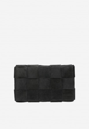 Malá černá dámská kabelka z velurové kůže 80123-61