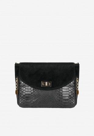 Černá dámská kabelka s efektem krokodýlí kůže 80157-71