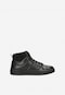 Pánske členkové topánky na zimu z čiernej lícovej kože 24070-71