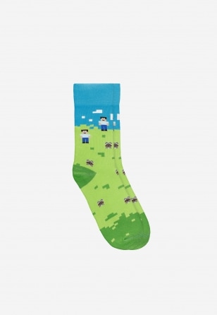 Zelenomodré pánske ponožky z kvalitnej bavlny