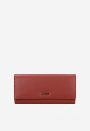 Duży skórzany portfel damski czerwony 91058-55