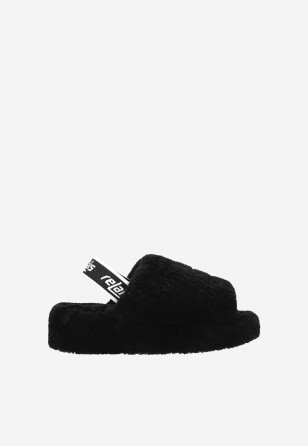 Černé dámské domácí pantofle z kvalitní kůže R34006-61