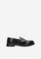 Czarne lakierowane mokasyny męskie typu penny loafers 10137-31