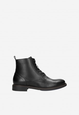 Čierne pánske členkové topánky s elegantným šnurovaním