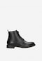 Čierne pánske členkové topánky s elegantným šnurovaním 24052-51