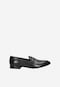 Czarne eleganckie loafersy męskie ze skóry licowej 10152-51
