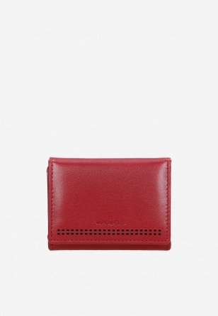 Mały czerwony portfel damski z czarnym wnętrzem