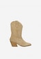 Béžové dámske členkové topánky v kovbojskom štýle 55194-64
