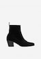 Černé dámské kotníkové boty z kvalitní velurové kůže 55148-61
