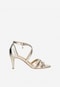 Elegantné zlaté dámske sandále s remienkami 76064-58