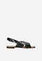 Černé kožené dámské sandály s lesklou úpravou 76071-51