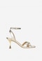 Zlaté dámske sandále s ozdobným podpätkom 76122-58