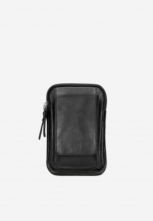 Čierna kožená pánska taška cez rameno