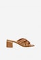Elegantní dámské pantofle na podpatku z hladké kůže 74072-54