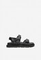 Nízke dámske letné sandále z čiernej kože 76142-51