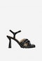 Czarne masywne sandały damskie na obcasie 76139-51