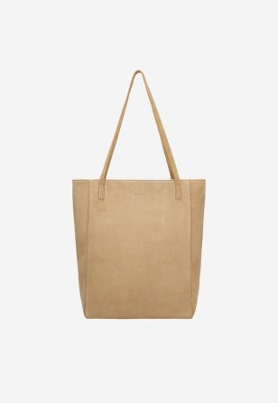 Velká béžová dámská kabelka ve stylu shopper bag