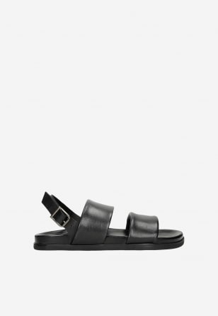 Pohodlné pánske sandále z čiernej lícovej kože