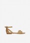 Płaskie skórzane sandały damskie w kolorze beżowym 76015B-54