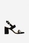 Czarne eleganckie sandały z metalową ozdobą 76159-61