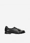 Čierne kožené dámske topánky so striebornou prackou 46252-51