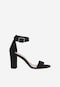 Černé dámské sandály z velurové kůže s vysokým podpatkem 76028-61