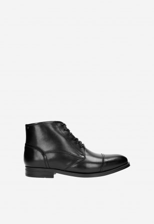 Minimalistické černé kožené kotníkové boty pánské