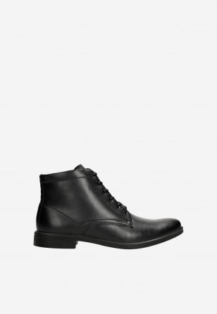 Elegantní černé pánské kotníkové boty z pravé kůže