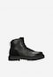 Černé pánské kotníkové boty z kombinace kůží 24089-71