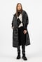 RELAKS pikowany ortalionowy płaszcz damski czarny R99025-41
