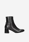 Luxusní kožené černé dámské kotníkové boty na podpatku 55217-51